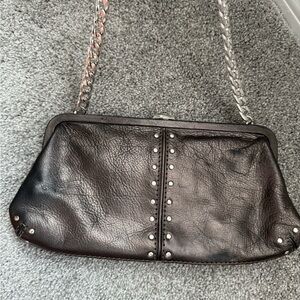 Vintage Leather MK Shoulder Chain Clutch